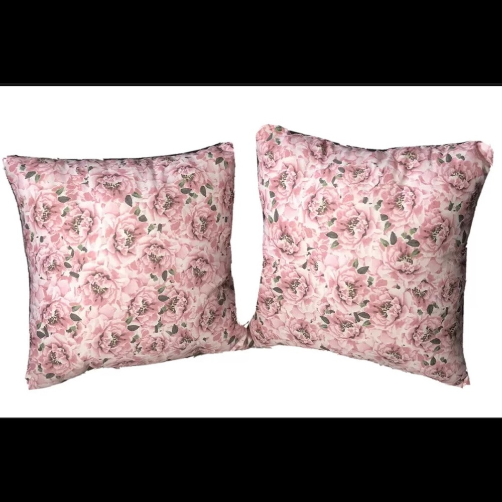 Pink Rose Decorative Pillow Set of 2 (10 inches)